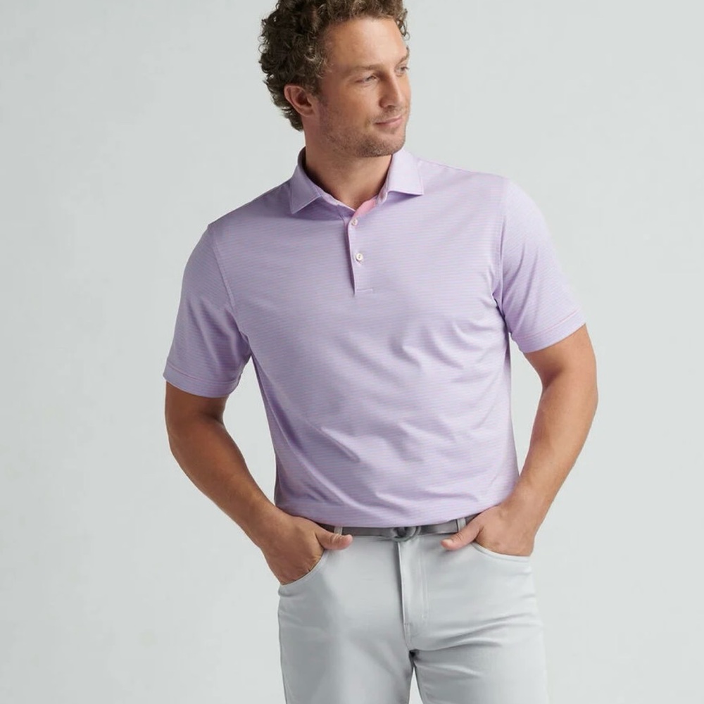 Peter Millar XL Purple pink Polo Shirt Summer Comfort Hales Performance Jersey
